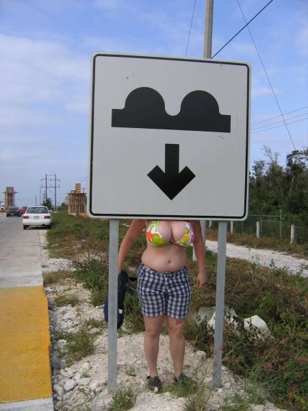 Pratique : Sur la route des panneaux nous indique où regarder les paires de seins.