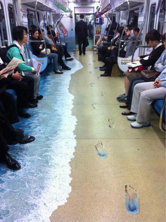 En Corée du Sud, quand on prend le métro, on peut venir en tong : On s'y sent comme à la plage.