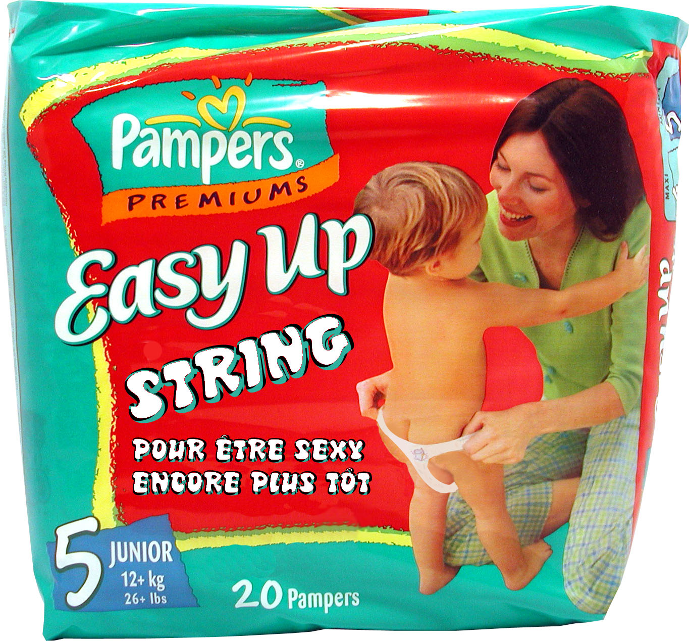 Toujours plus fort, voici le string pampers ! Je n'arrive pas à savoir si ça existe vraiment ou s'il s'agit d'un photo montage...