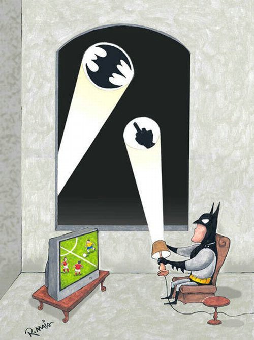Au secours Batman, on a besoin de toi !! Il faut juste bien choisir le moment pour l'appeler. Non mais c'est vrai, il a une vie aussi quoi !