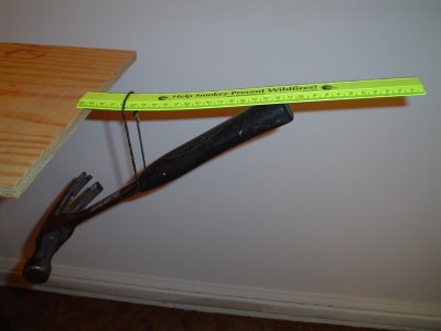 Problème : Essayez de faire tenir un marteau en équilibre avec une règle de 30 cm et un élastique