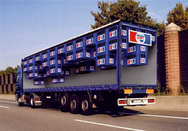 Ils sont forts chez Pepsi ! Ils arrivent à faire tenir leurs caisses à l'envers :o ! !