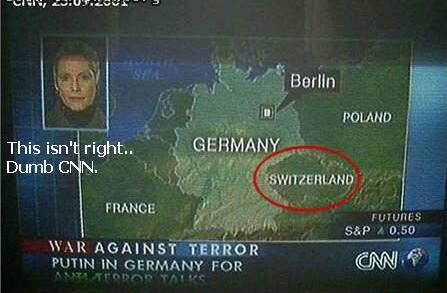 Voici de quoi décrédibiliser un peu plus les américains : Voyez où ils ont placé la Suisse... Ils l'ont mis dans le bon continent, c'est déjà ça... height=