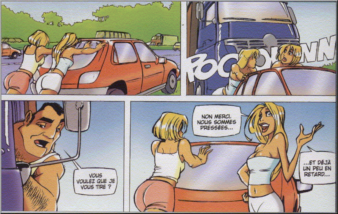 Comment réagit une blonde lorsqu'elle est en panne de voiture ?